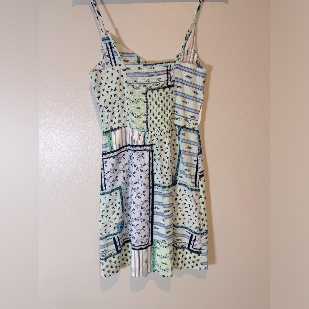 LOFT Blue and Green Patchwork Cami Mini Dress NWT - image 8